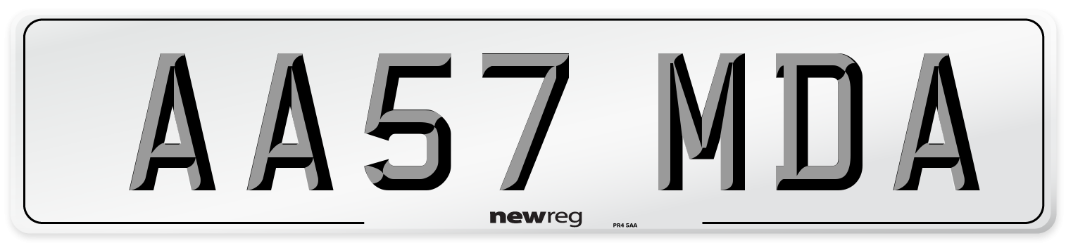 AA57 MDA Number Plate from New Reg